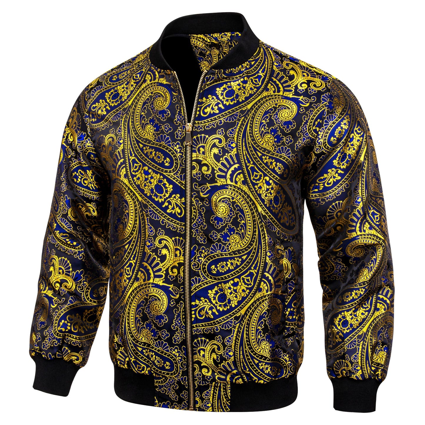 Yellow and Blue Paisley Bomber Jacket jacket - Sophisticated Gentlemen