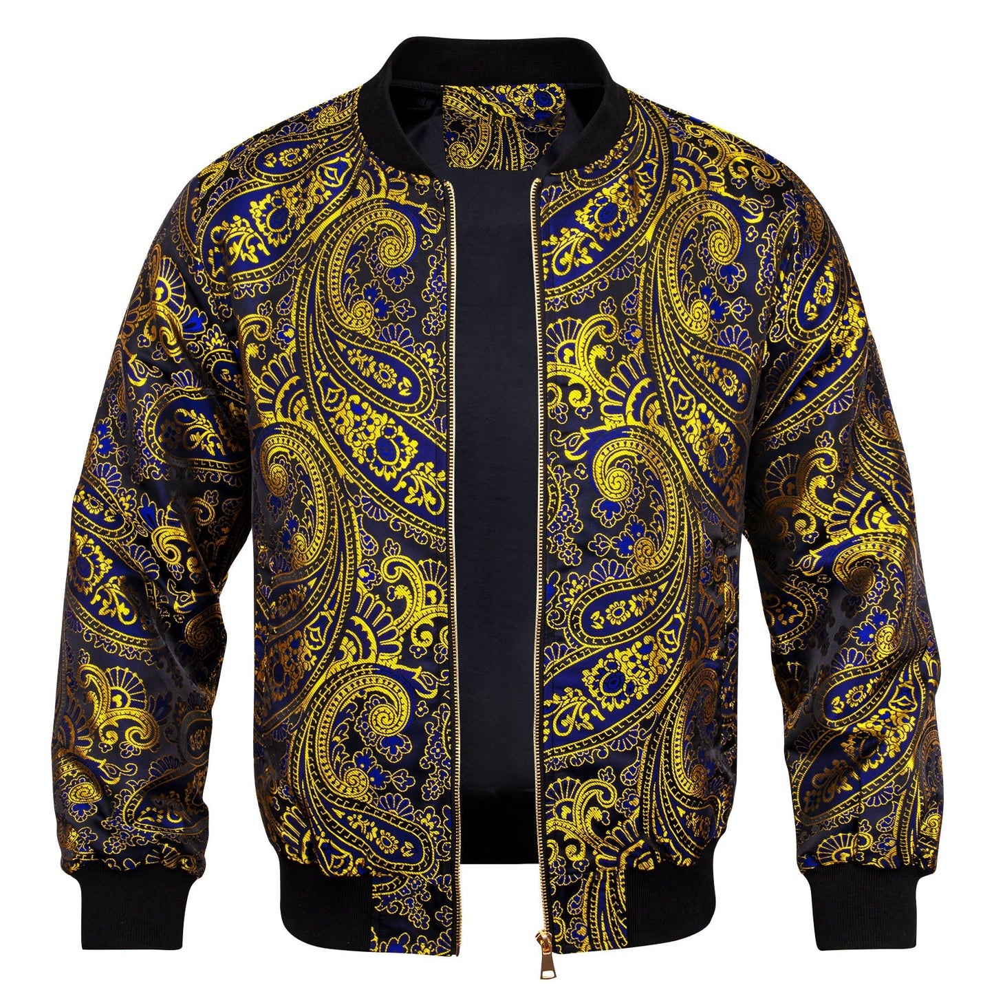Yellow and Blue Paisley Bomber Jacket jacket - Sophisticated Gentlemen