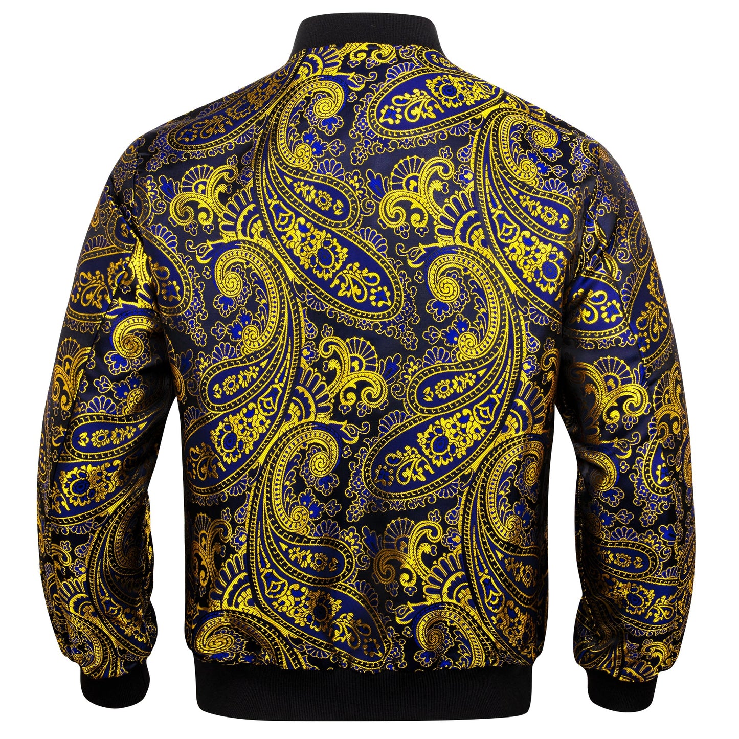 Yellow and Blue Paisley Bomber Jacket jacket - Sophisticated Gentlemen