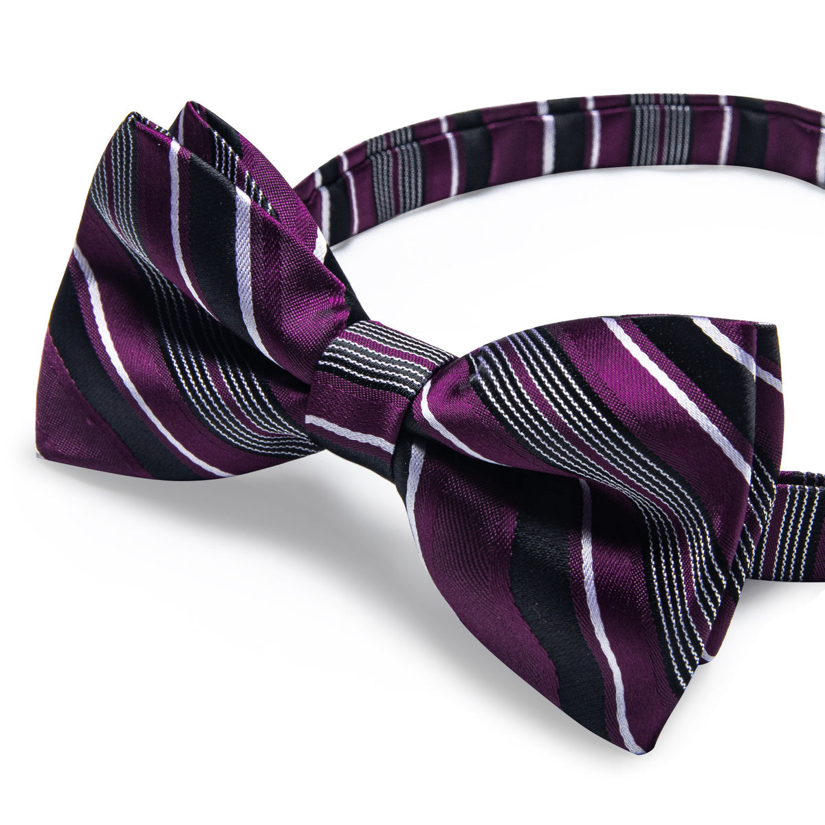 Purple and Black Pre-Tied Bow Tie bow ties    - Sophisticated Gentlemen