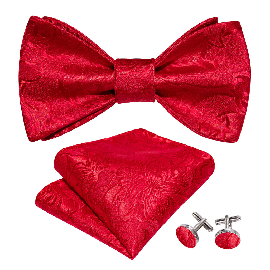 Red Floral Bow Tie Set bow ties - Sophisticated Gentlemen