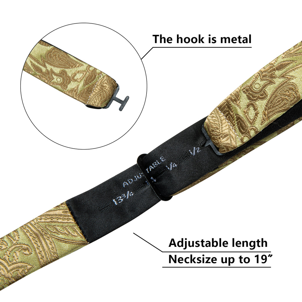 Gold Paisley Bow Tie Set bow ties - Sophisticated Gentlemen