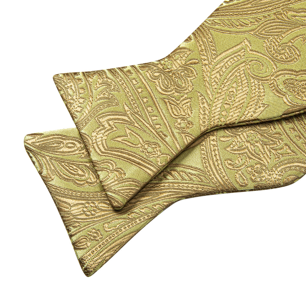 Gold Paisley Bow Tie Set bow ties - Sophisticated Gentlemen