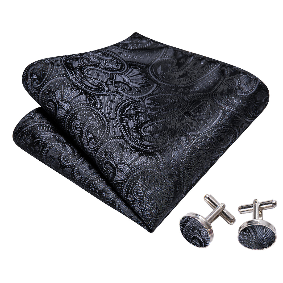 Black Paisley Bow Tie Set bow ties - Sophisticated Gentlemen