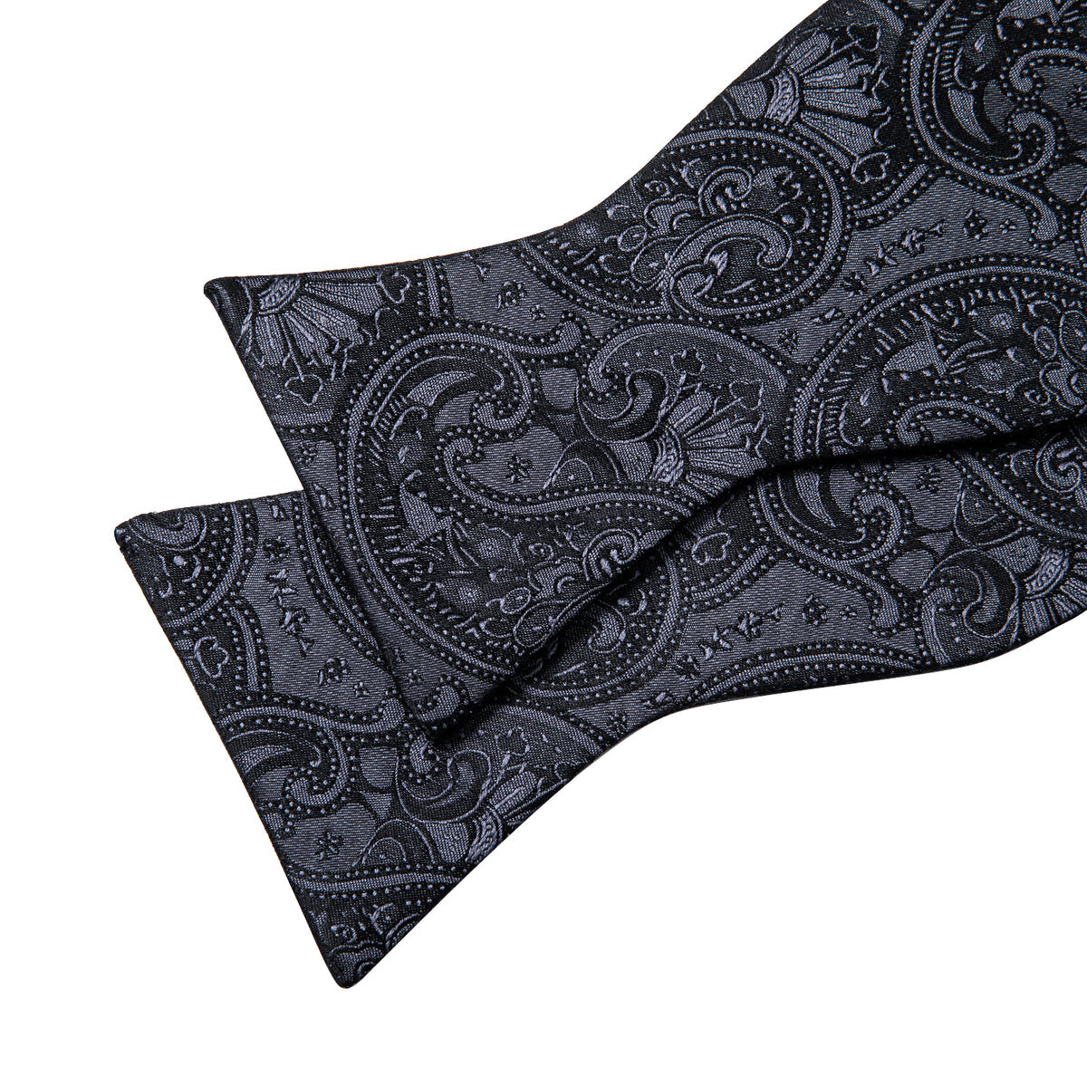 Black Paisley Bow Tie Set bow ties - Sophisticated Gentlemen