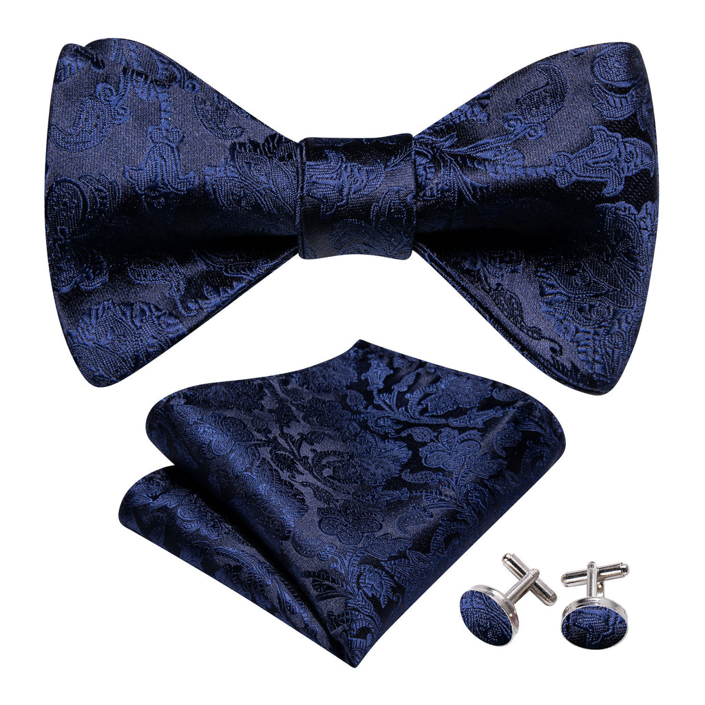 Blue Paisley Bow Tie Set bow ties - Sophisticated Gentlemen