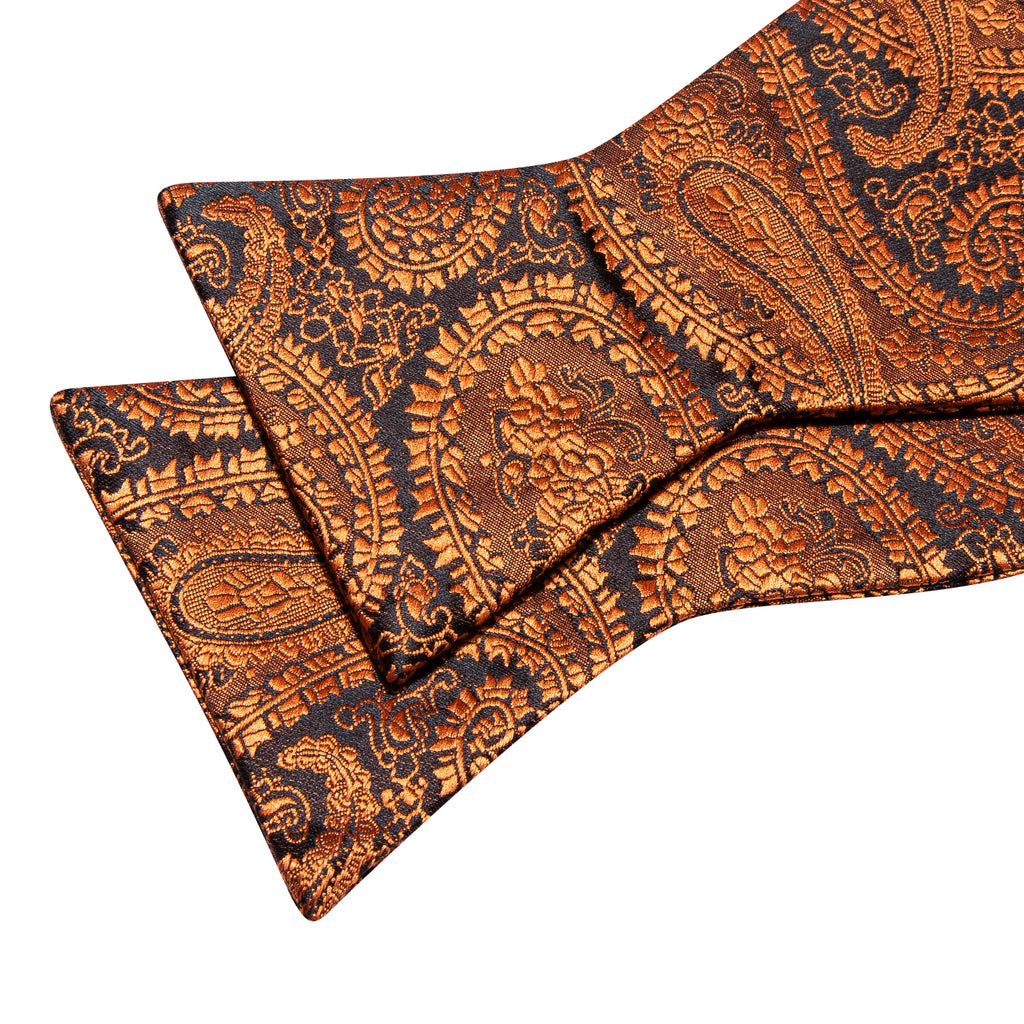 Brown Paisley Bow Tie Set bow ties - Sophisticated Gentlemen
