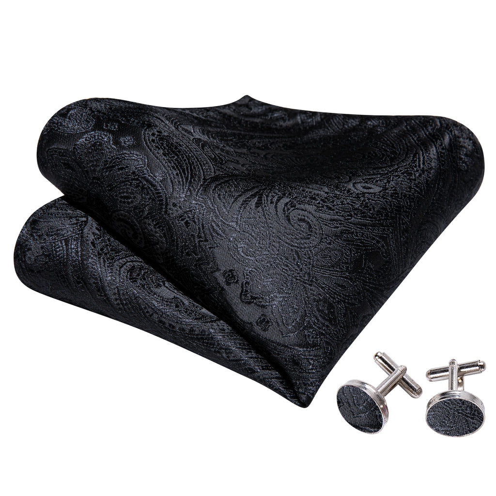 Black Paisley Bow Tie Set bow ties - Sophisticated Gentlemen