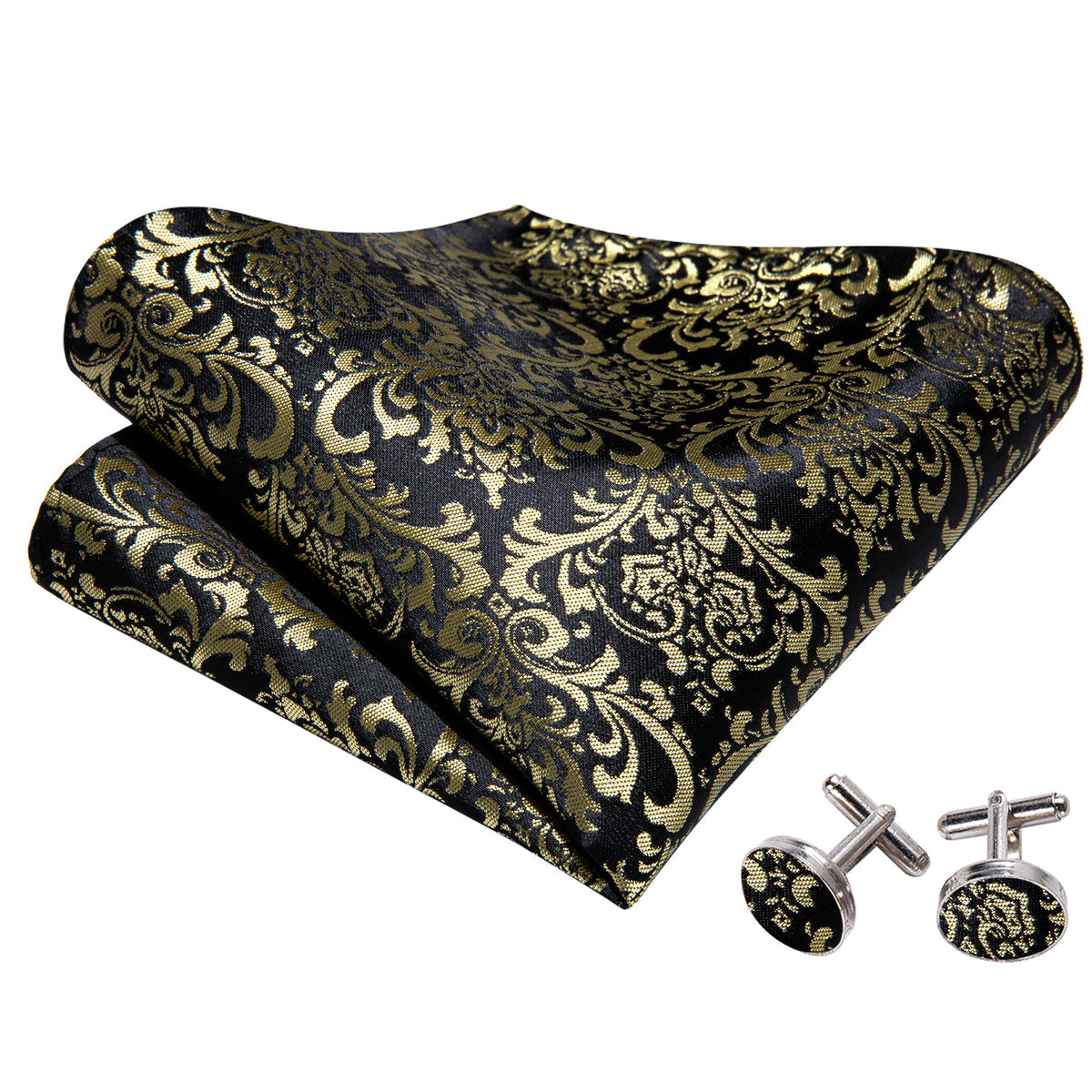 Black Yellow Floral Bow Tie Set bow ties - Sophisticated Gentlemen