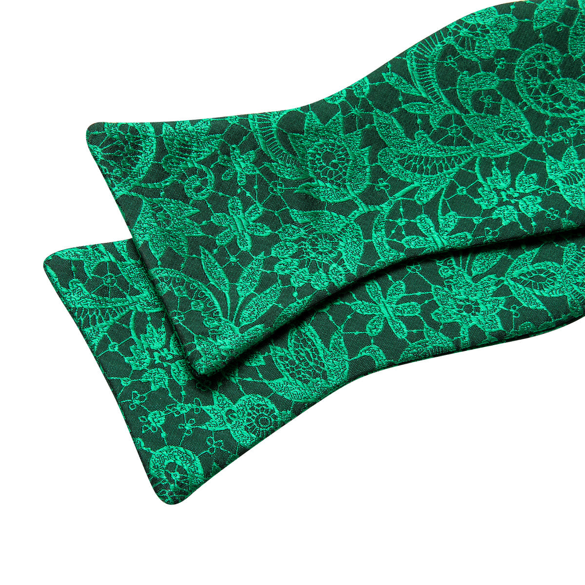 Green Floral Bow Tie Set bow ties - Sophisticated Gentlemen