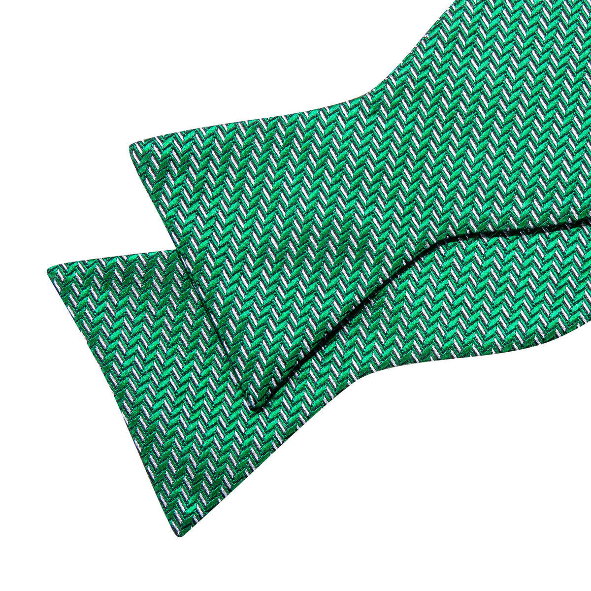 Green White Striped Silk Bow Tie Set bow ties - Sophisticated Gentlemen