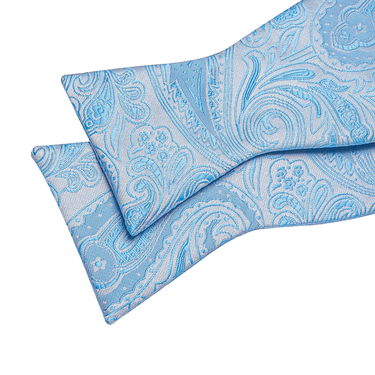 Blue White Paisley Bow Tie Set bow ties - Sophisticated Gentlemen