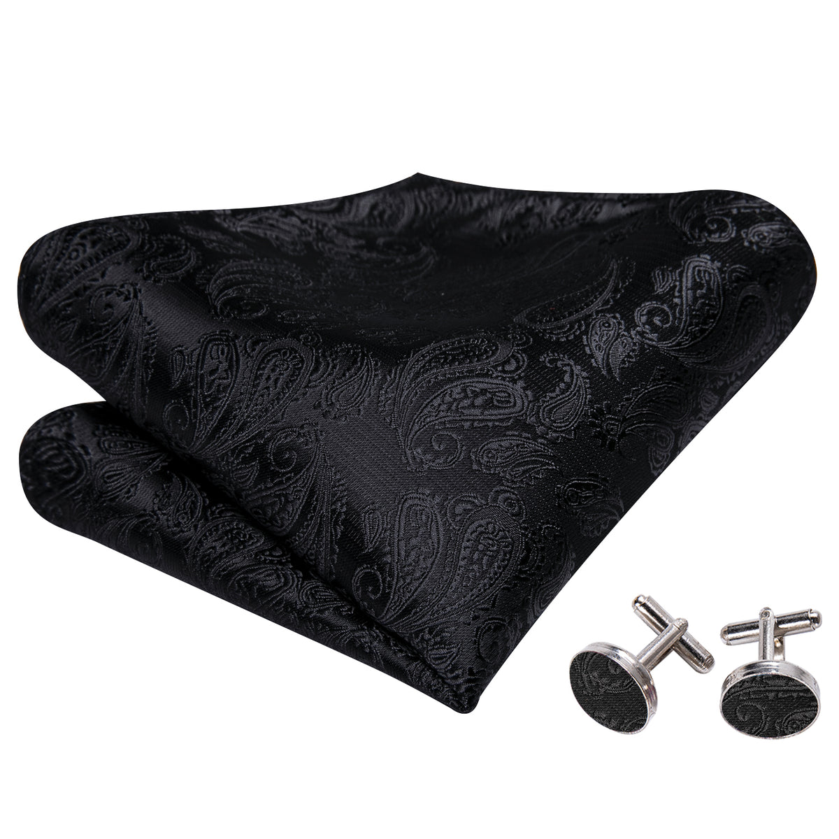 Luxury Black Paisley Bow Tie Set bow ties - Sophisticated Gentlemen