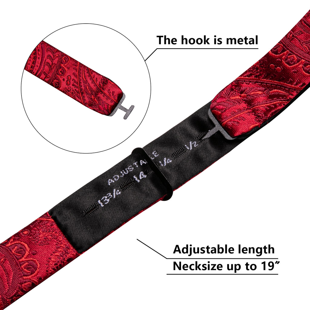 Red Paisley Bow Tie Set bow ties - Sophisticated Gentlemen