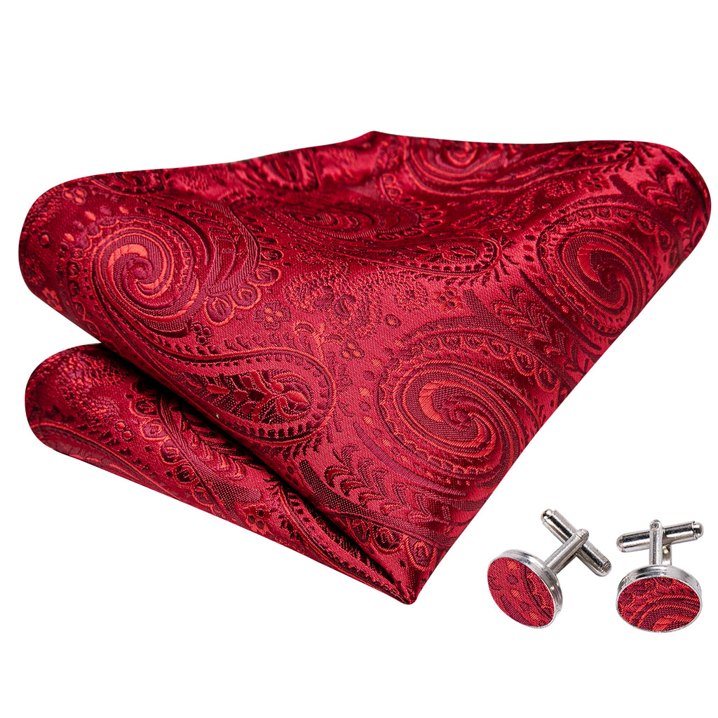 Red Paisley Bow Tie Set bow ties - Sophisticated Gentlemen