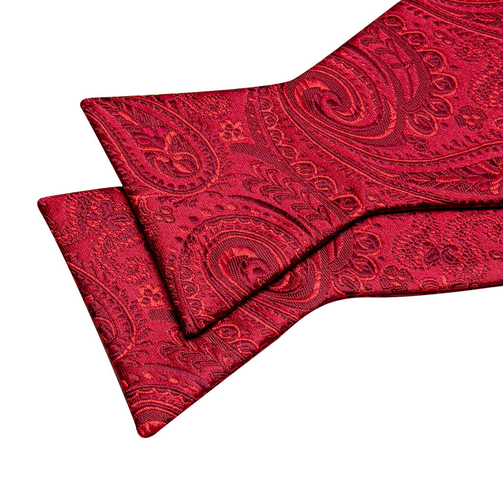 Red Paisley Bow Tie Set bow ties - Sophisticated Gentlemen