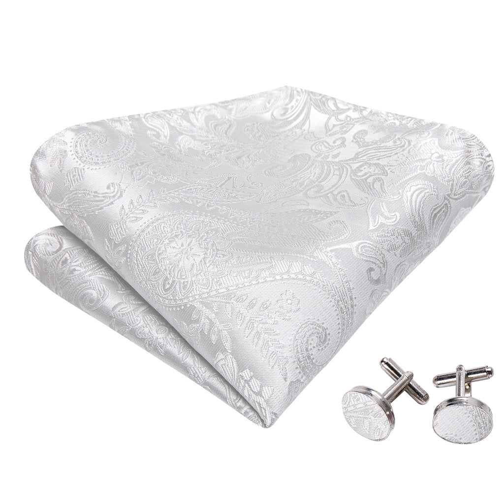 White Paisley Bow Tie Set bow ties - Sophisticated Gentlemen
