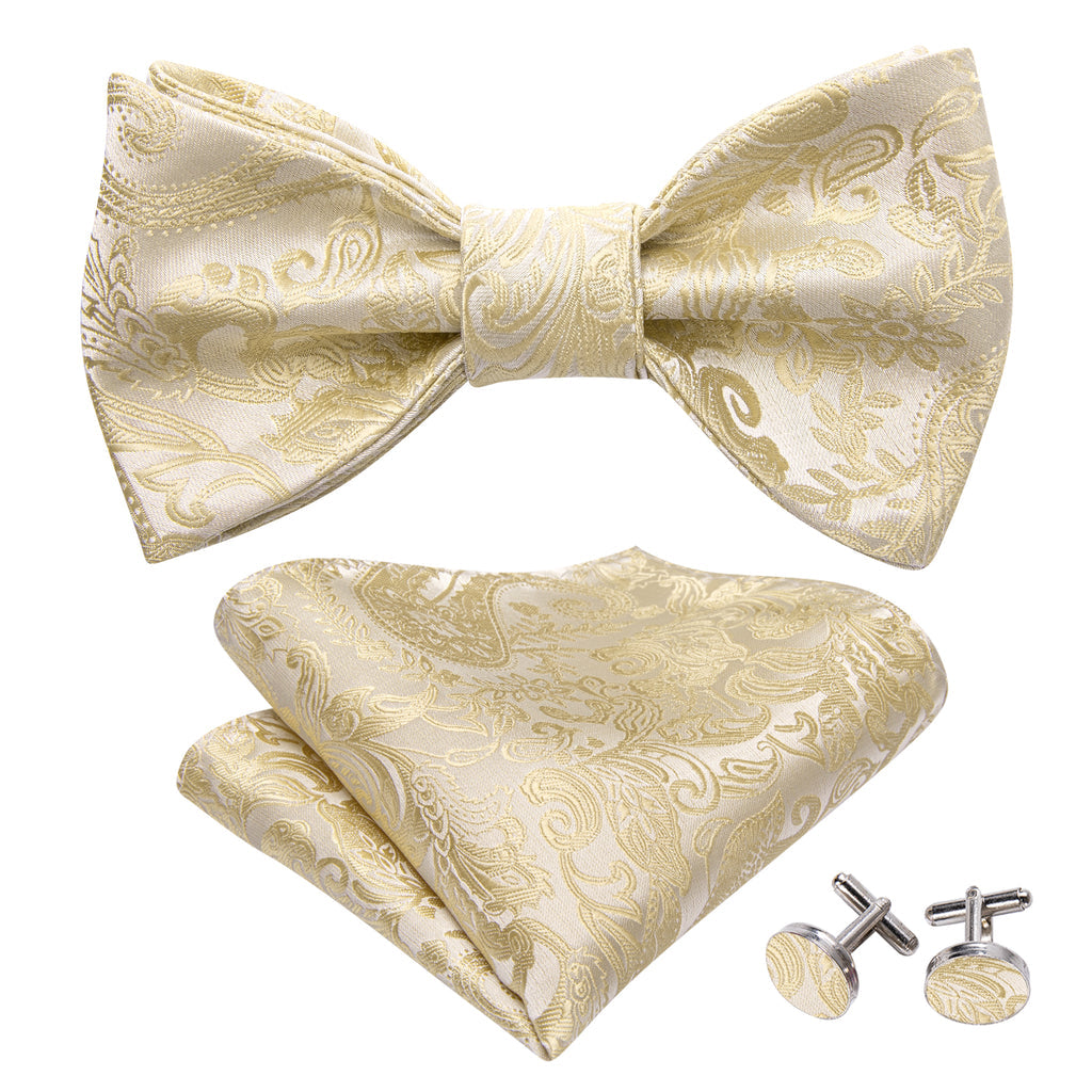 Linen Paisley Silk Bow Tie Set bow ties - Sophisticated Gentlemen