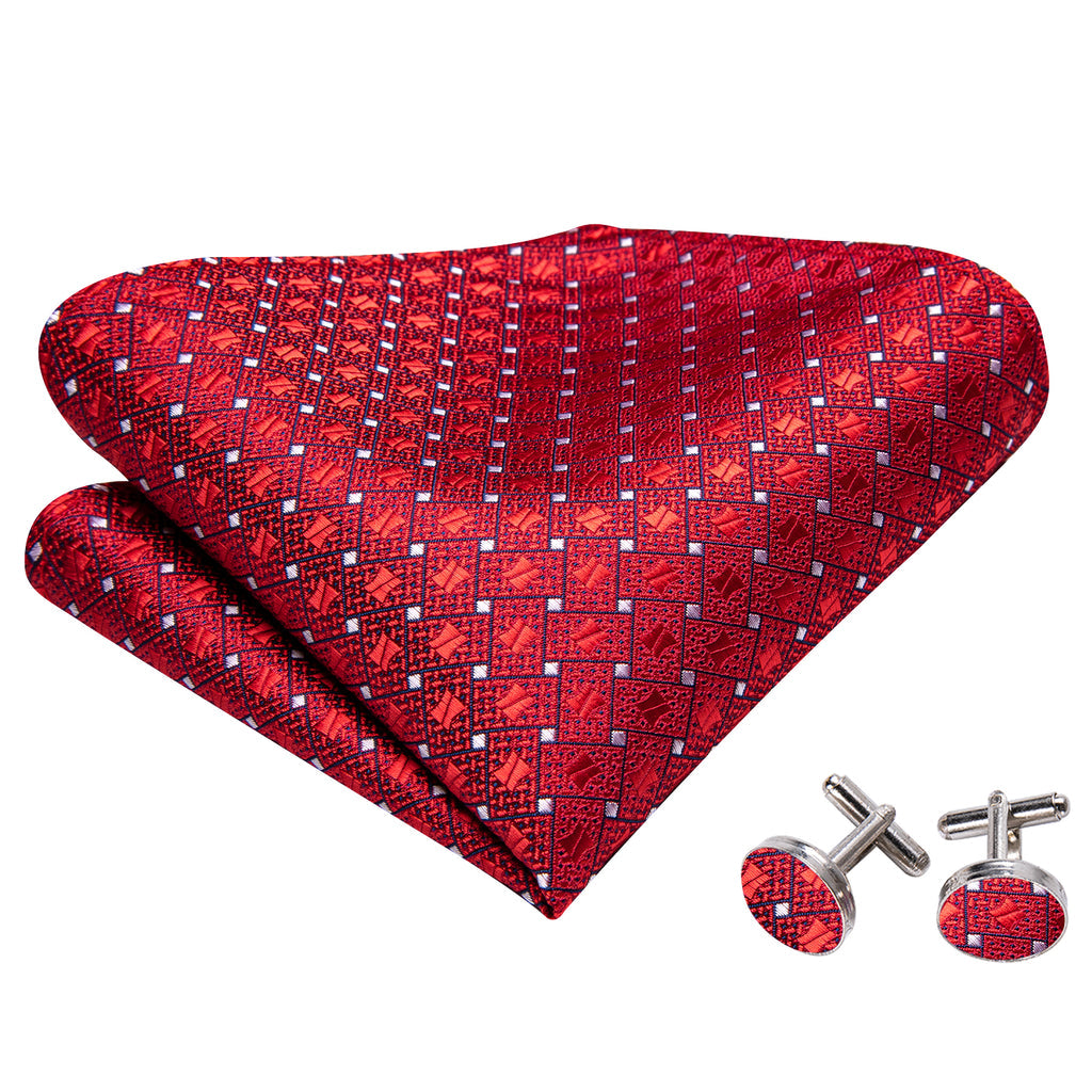 Red and White Plaid Bow Tie Set bow ties - Sophisticated Gentlemen