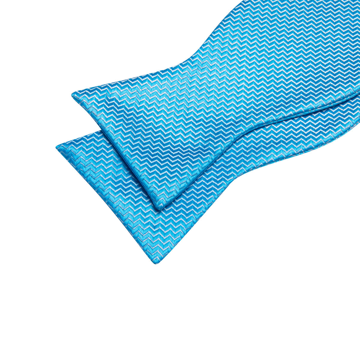 Sky Blue Striped Silk Bow Tie Set bow ties - Sophisticated Gentlemen