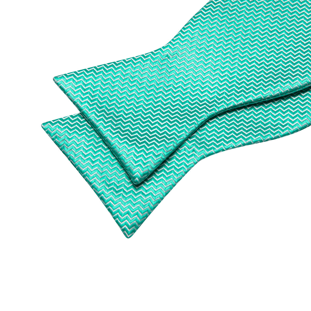 Teal Aqua Striped Silk Bow Tie Set bow ties - Sophisticated Gentlemen