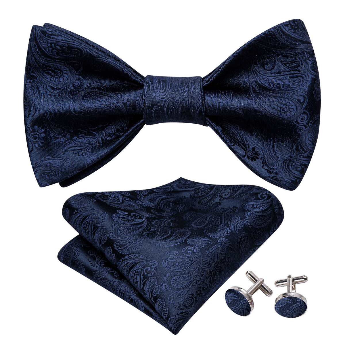 Ultra Marine Paisley Silk Bow Tie Set bow ties - Sophisticated Gentlemen