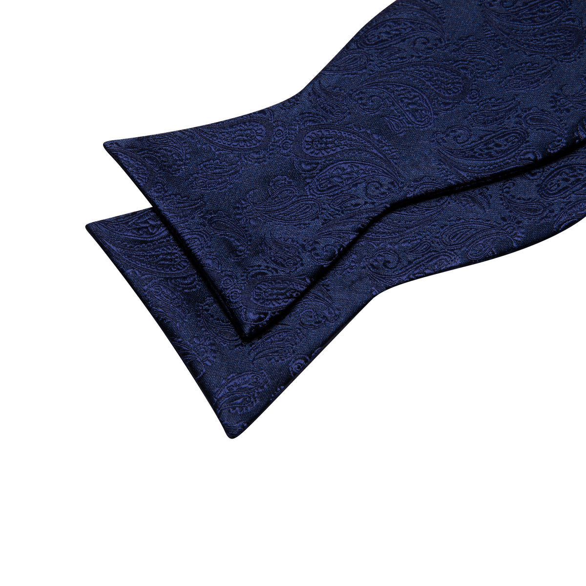 Ultra Marine Paisley Silk Bow Tie Set bow ties - Sophisticated Gentlemen