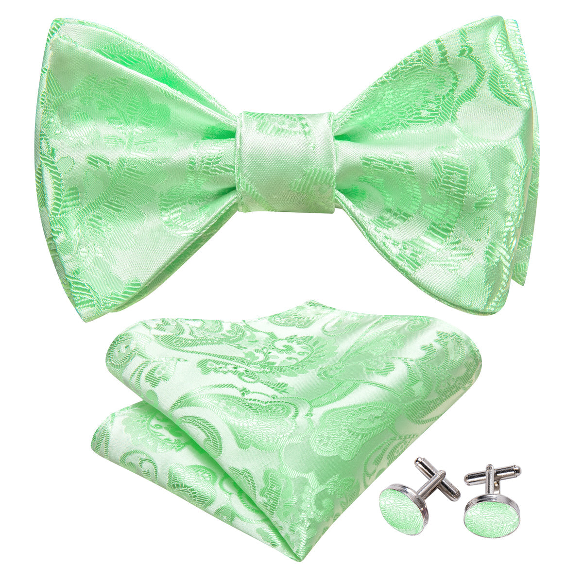 Turquoise Green Paisley Bow Tie Set bow ties - Sophisticated Gentlemen