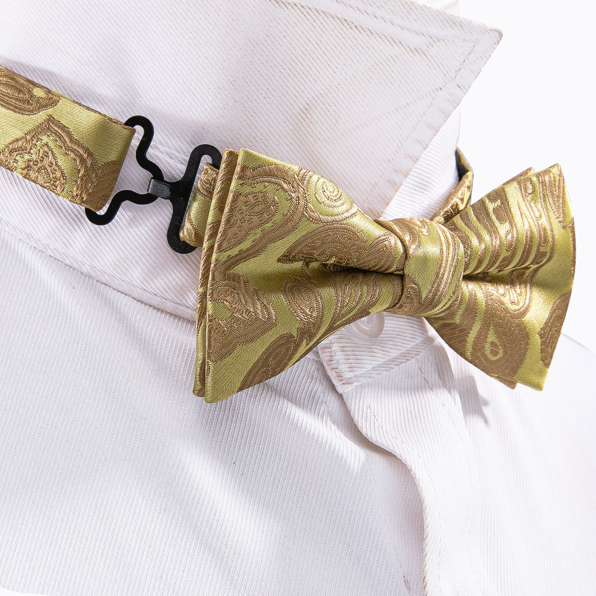 Yellow Golden Paisley Silk Children Bow Tie Set bow ties - Sophisticated Gentlemen