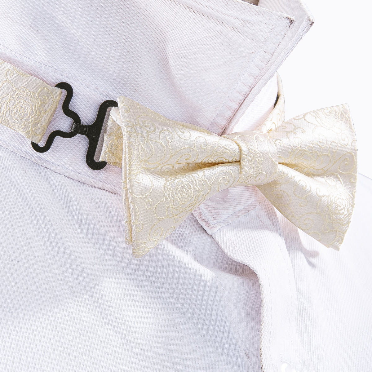 White Floral Silk Children Bow Tie Set bow ties - Sophisticated Gentlemen
