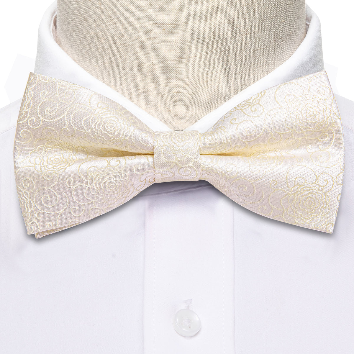 White Floral Silk Children Bow Tie Set bow ties - Sophisticated Gentlemen