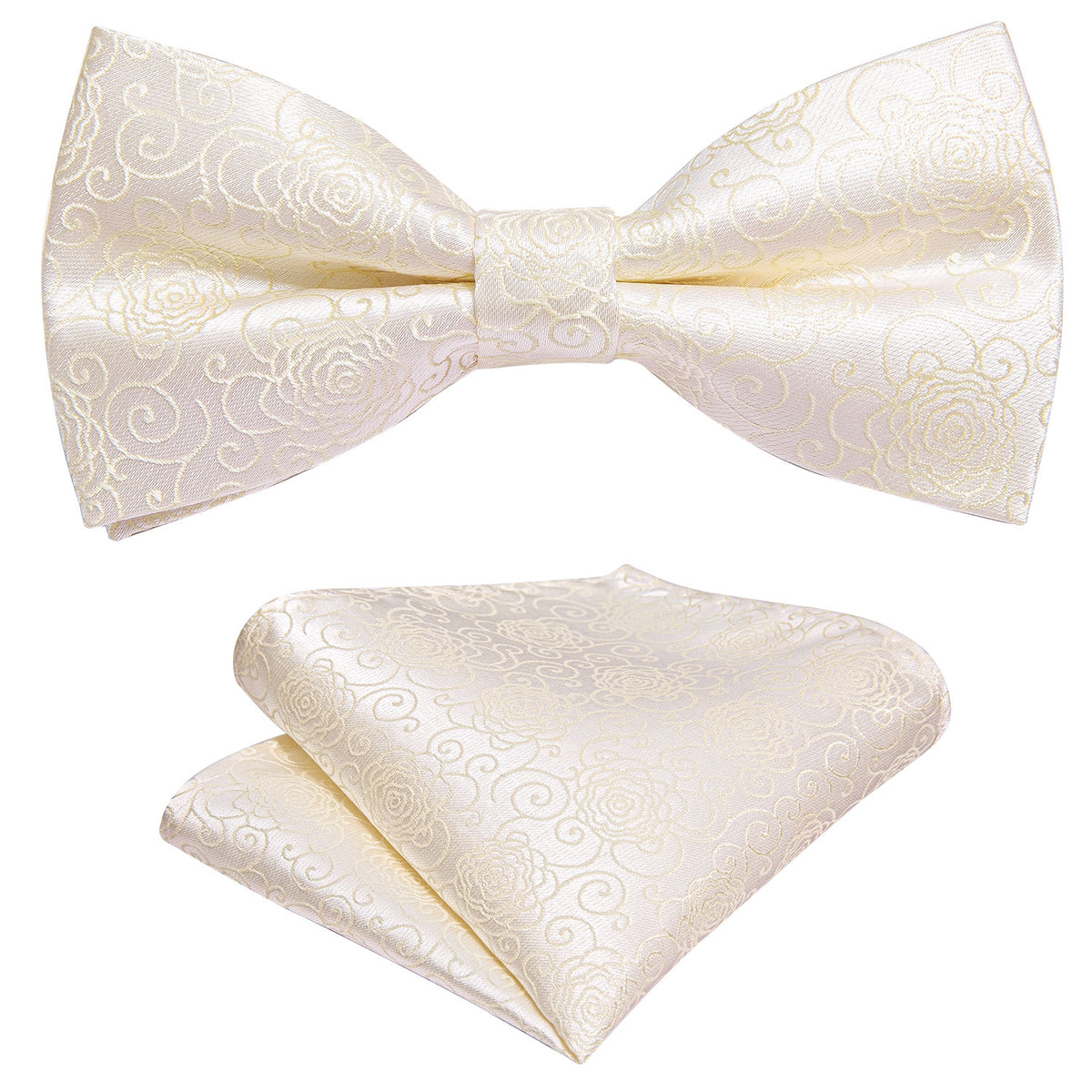 White Floral Silk Children Bow Tie Set bow ties - Sophisticated Gentlemen
