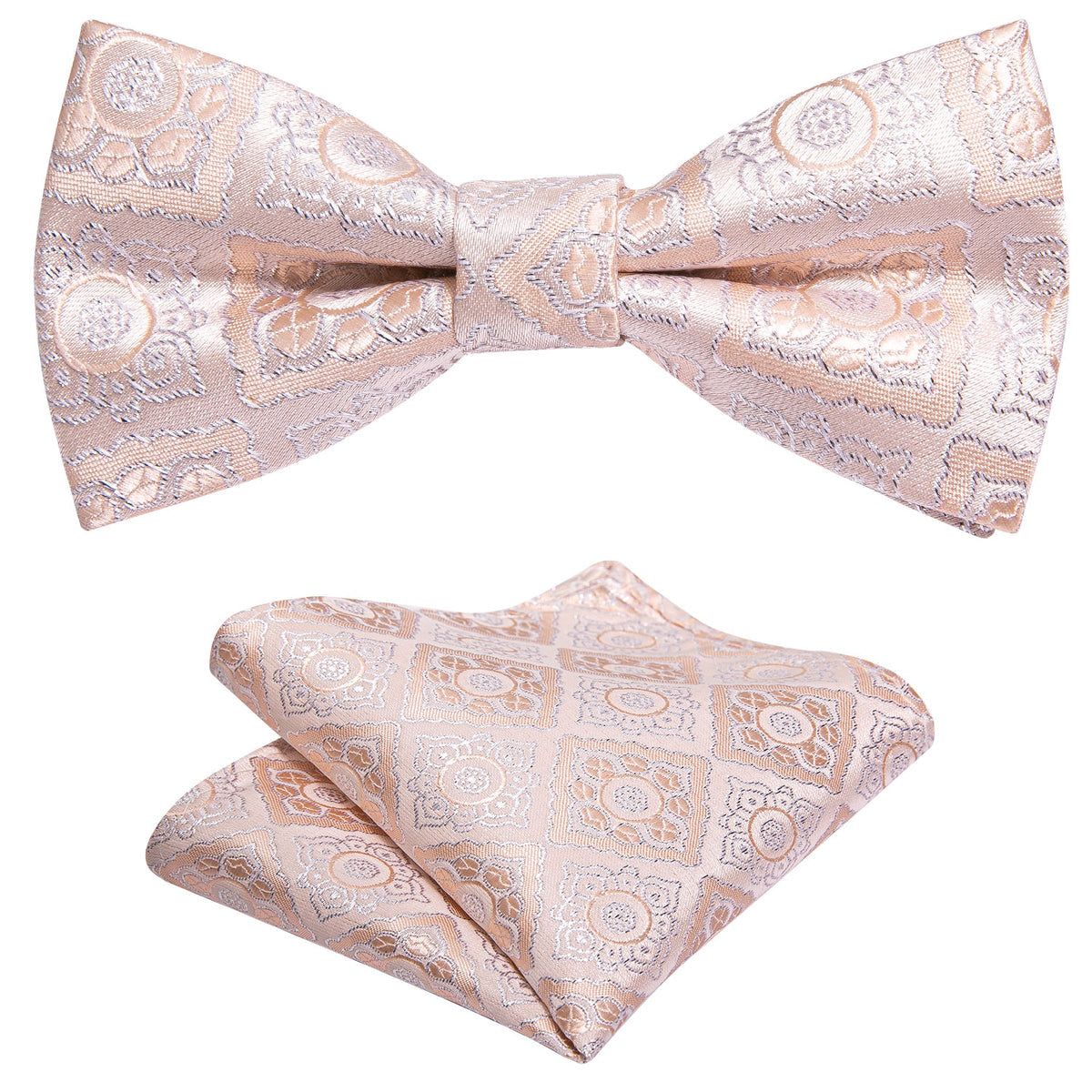 Pink Paisley Silk Children Bow Tie Set bow ties - Sophisticated Gentlemen