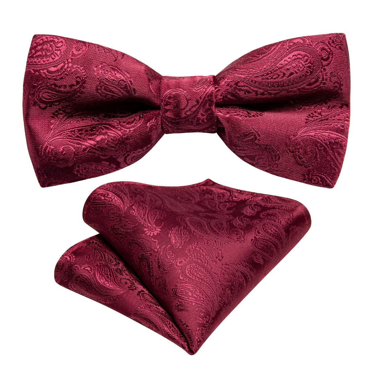 Red Paisley Silk Children Bow Tie Set bow ties - Sophisticated Gentlemen