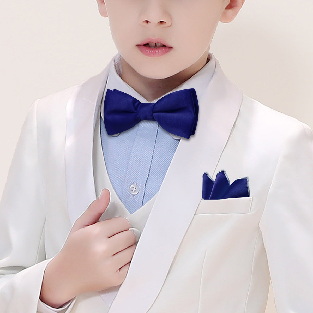 Ultra Marine Solid Kid's Bow Tie Set bow ties - Sophisticated Gentlemen