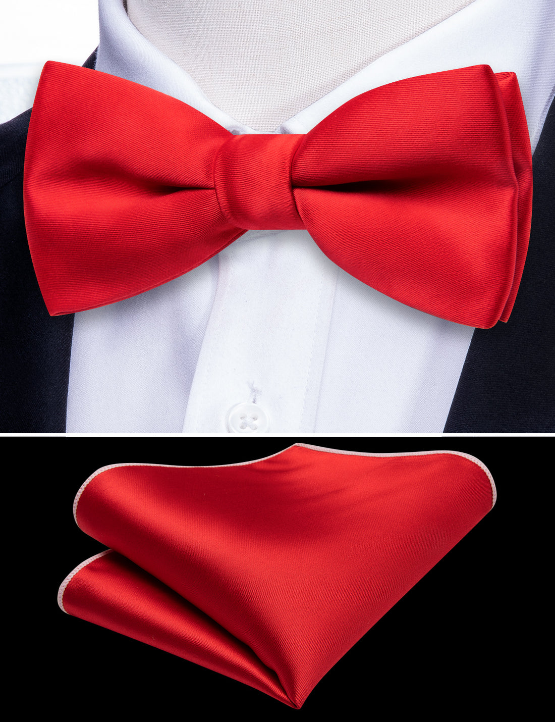 Red Solid Children's Silk Bow Tie Set bow ties - Sophisticated Gentlemen
