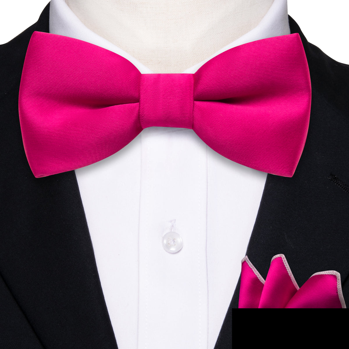 Rose Red Solid Silk Children Bow Tie Set bow ties - Sophisticated Gentlemen