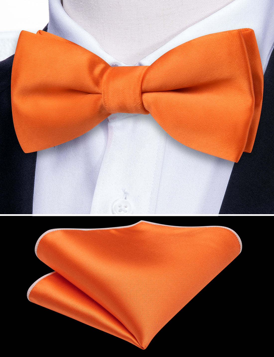 Orange Solid Kids Bow Tie Set bow ties - Sophisticated Gentlemen