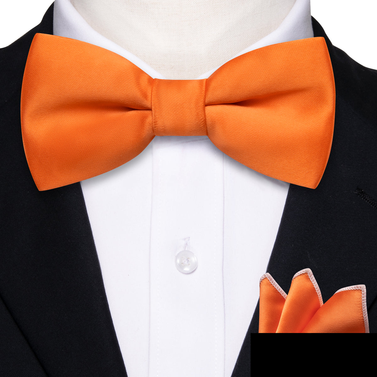 Orange Solid Kids Bow Tie Set bow ties - Sophisticated Gentlemen