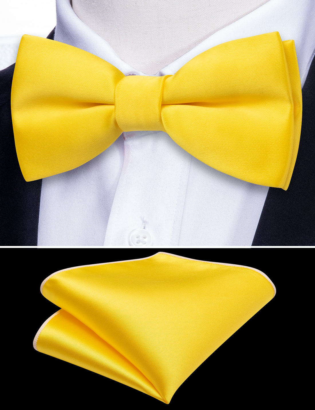 Canary Solid Bow Tie Set bow ties - Sophisticated Gentlemen