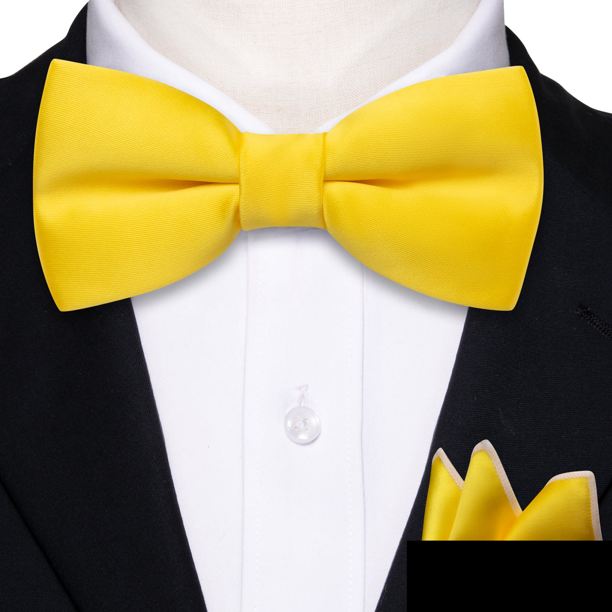 Canary Solid Bow Tie Set bow ties - Sophisticated Gentlemen