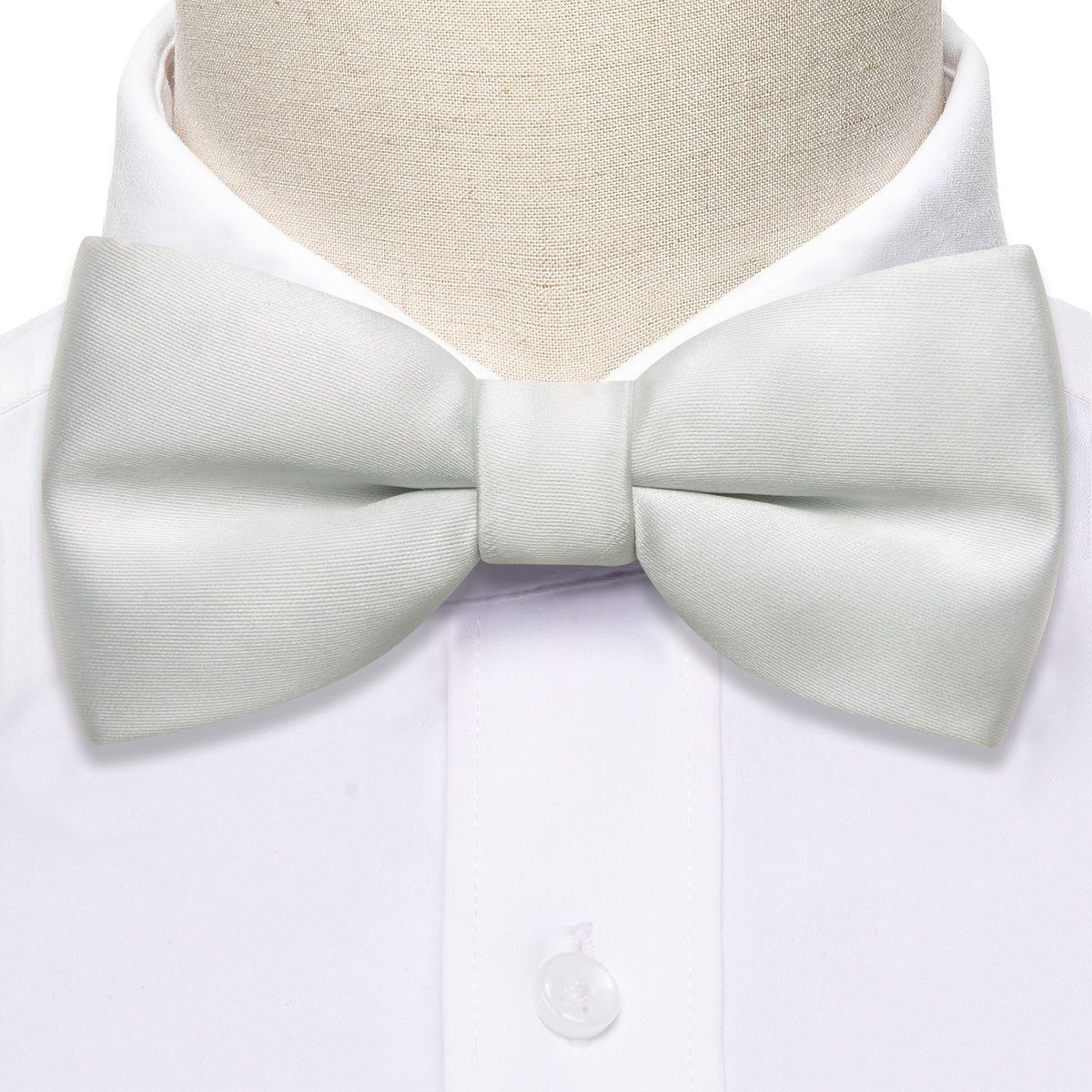 Grey White Solid Kids Bow Tie Set bow ties - Sophisticated Gentlemen