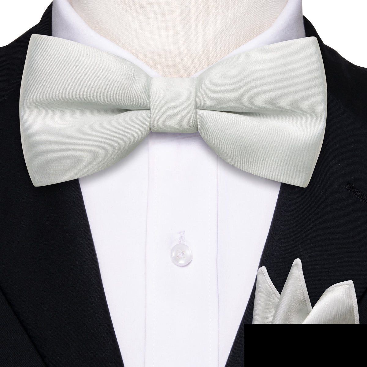 Grey White Solid Kids Bow Tie Set bow ties - Sophisticated Gentlemen