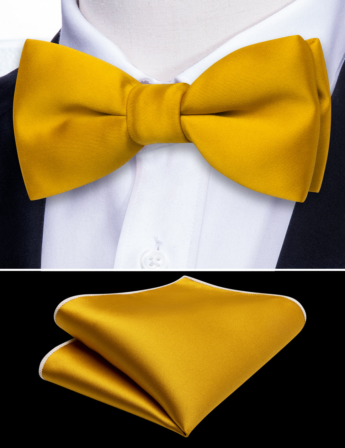 Golden Yellow Solid Kids Bow Tie Set bow ties - Sophisticated Gentlemen