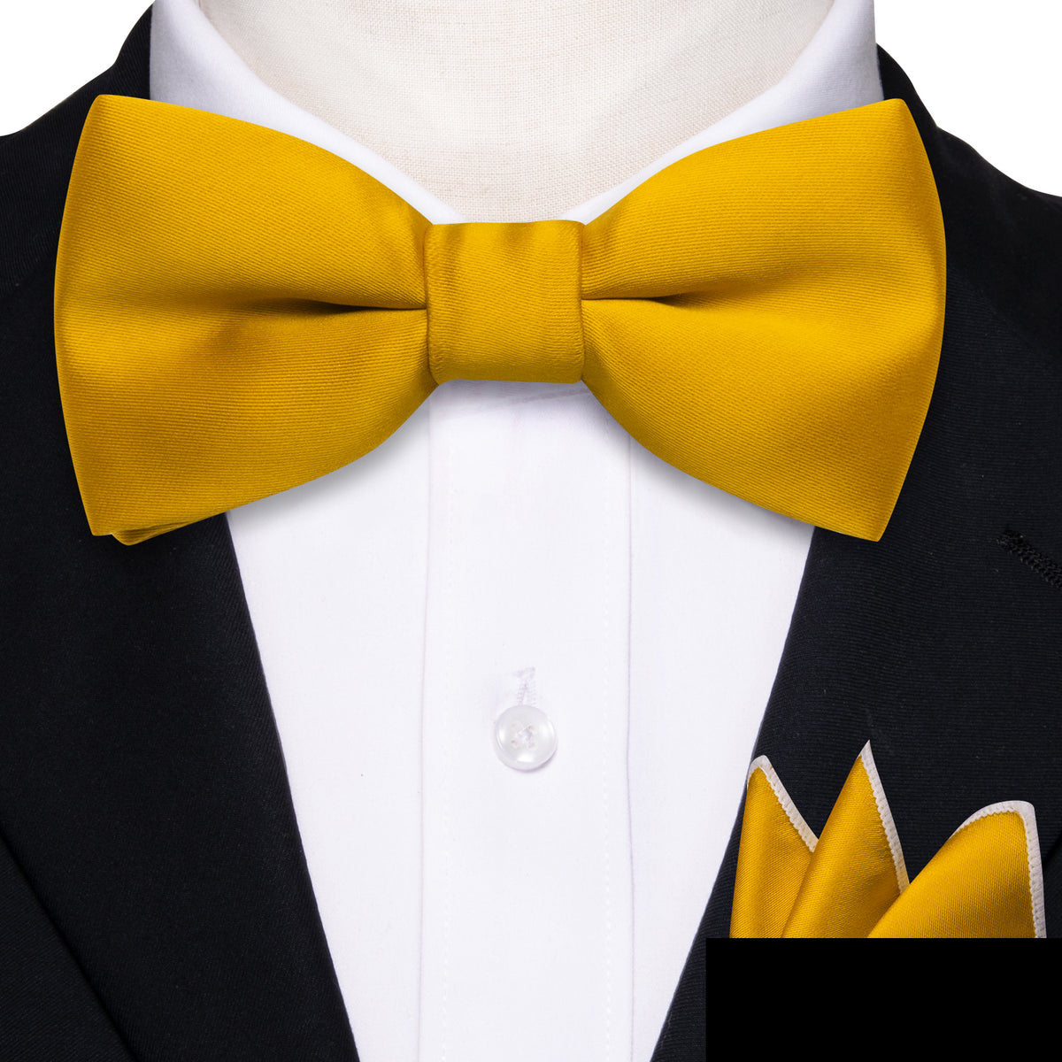 Golden Yellow Solid Kids Bow Tie Set bow ties - Sophisticated Gentlemen