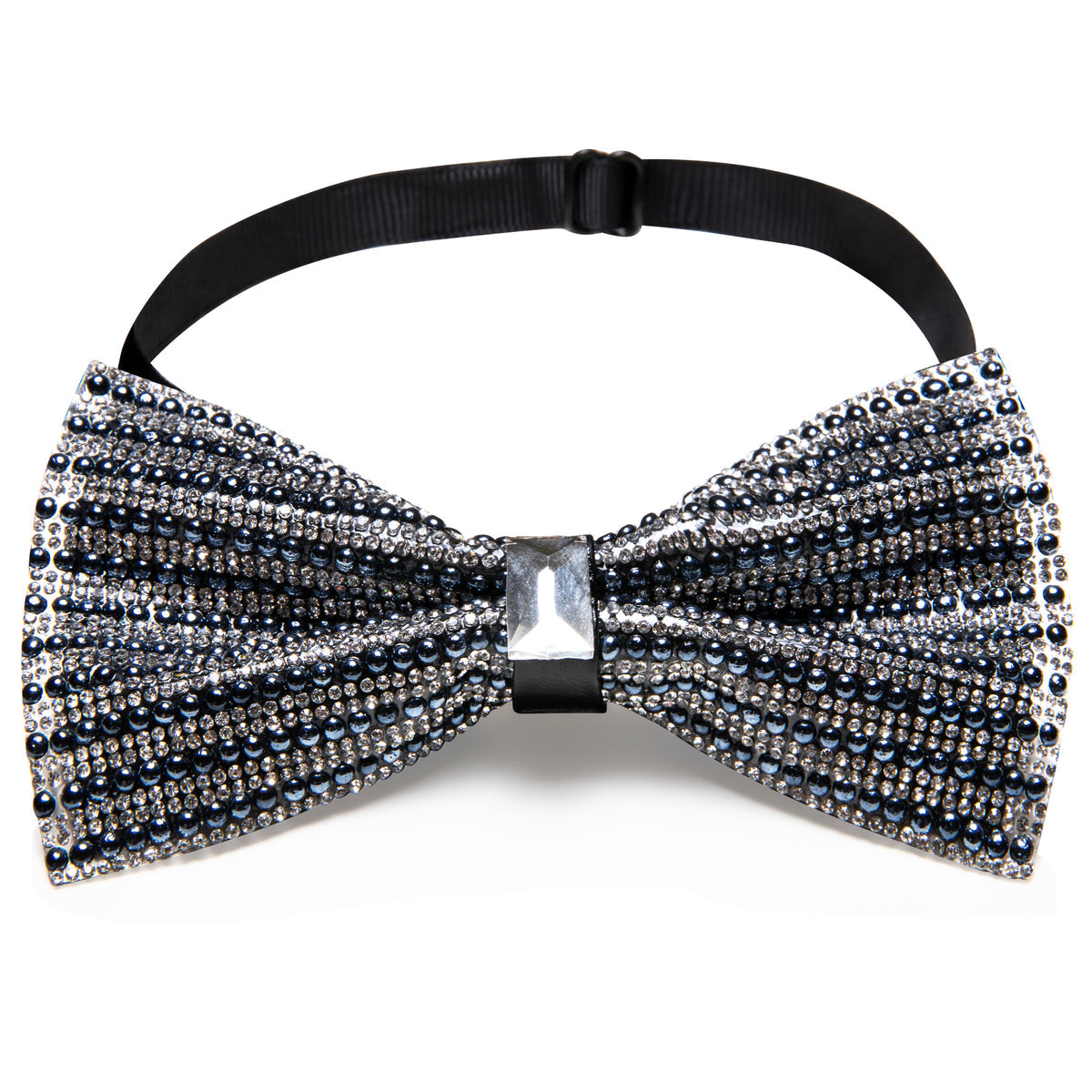 Black White Shining Rhinestones Wedding Bow Tie Set bow ties - Sophisticated Gentlemen