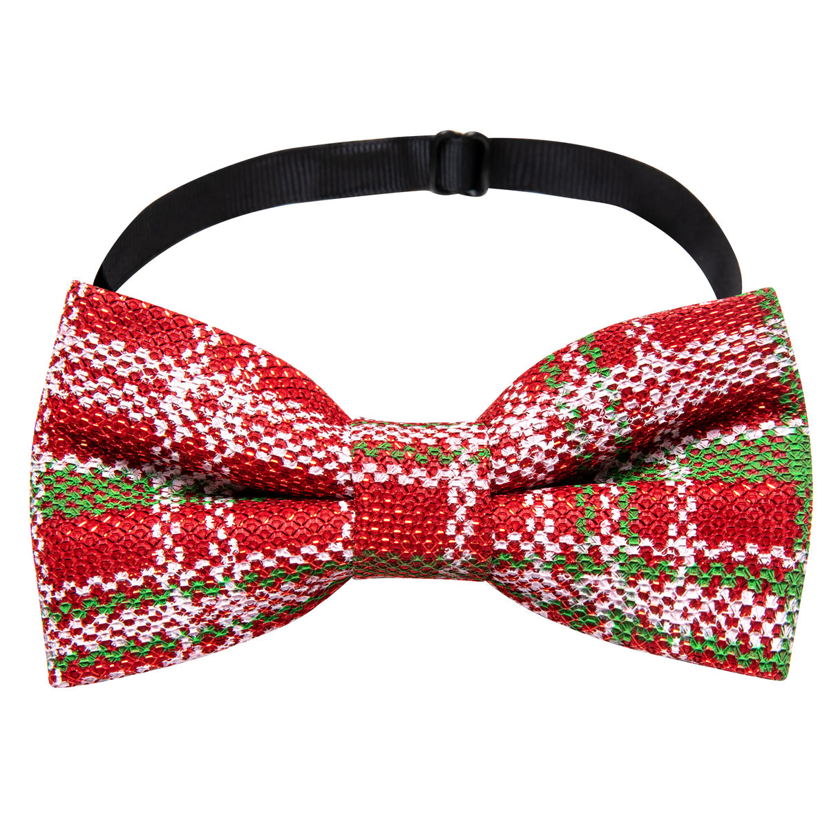 Red Green Plaid Silk Christmas Bow Tie Set bow ties - Sophisticated Gentlemen