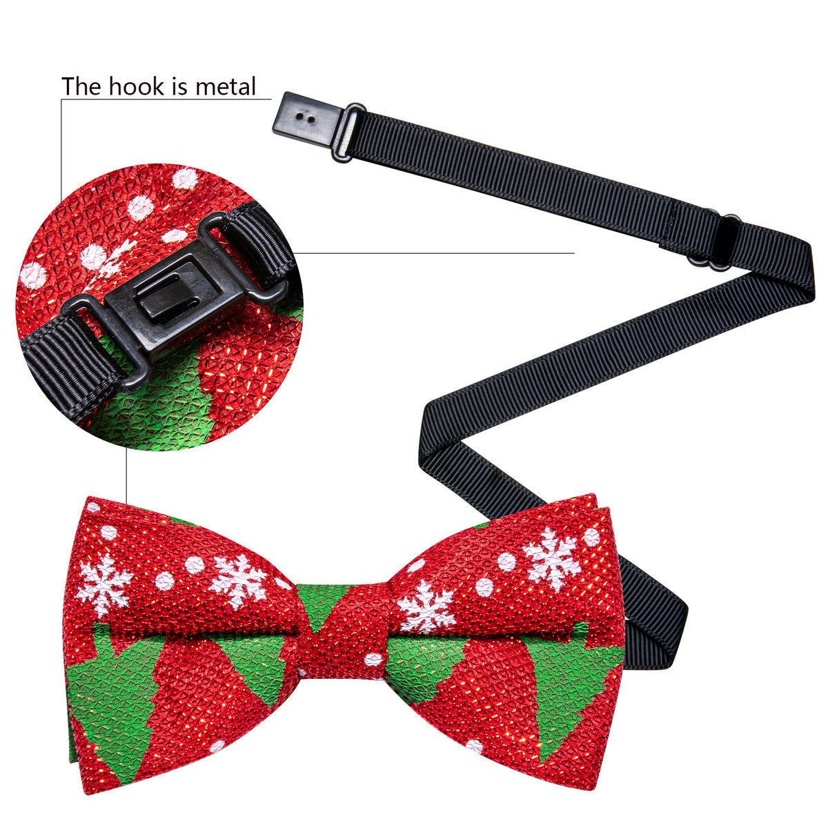 Red Green Christmas Tree Silk Bow Tie Set bow ties - Sophisticated Gentlemen