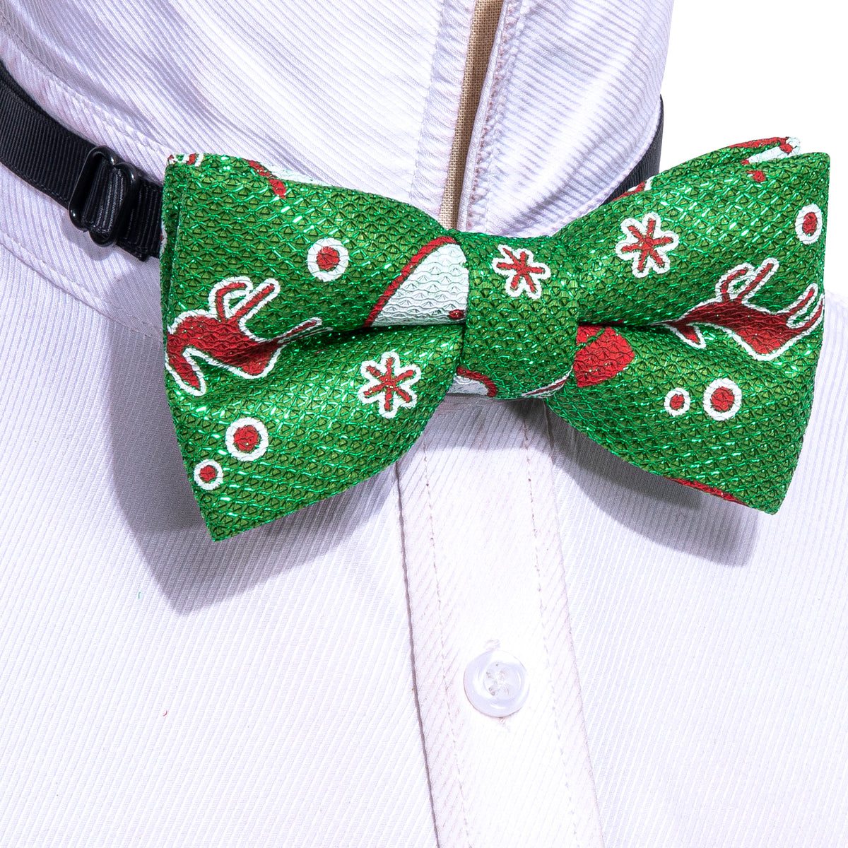 Green Brown Elk Silk Christmas Bow Tie Set bow ties - Sophisticated Gentlemen