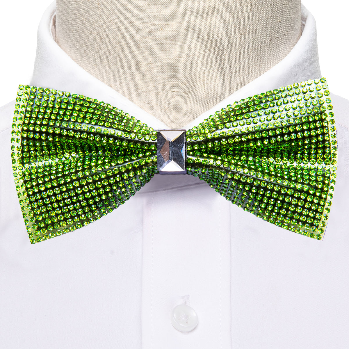 Green Shining Rhinestones Bow Tie Set bow ties - Sophisticated Gentlemen